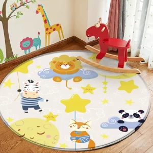 Tapis décoratif pour chambre de bébé avec motifs d'animaux
